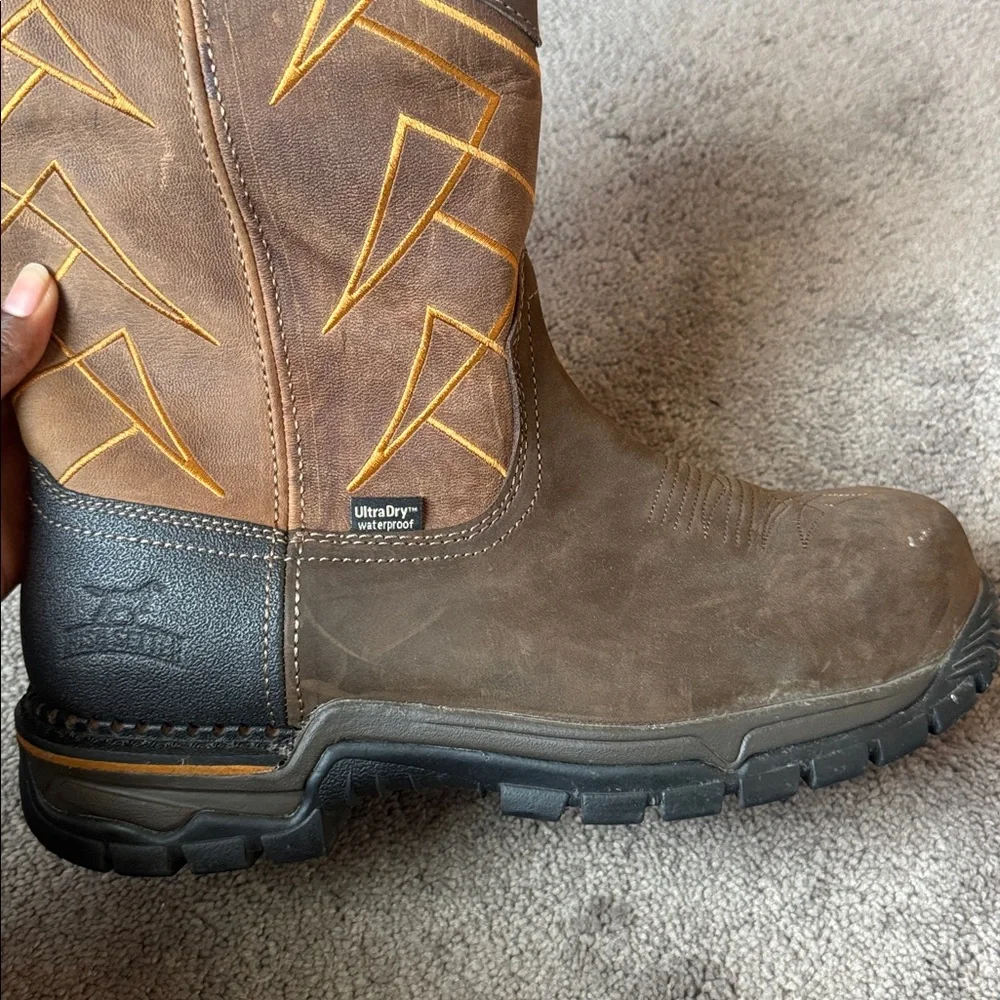 Irish Setter Two Harbors 11-Inch Waterproof Pull-On Work Boots SIZE 10.5